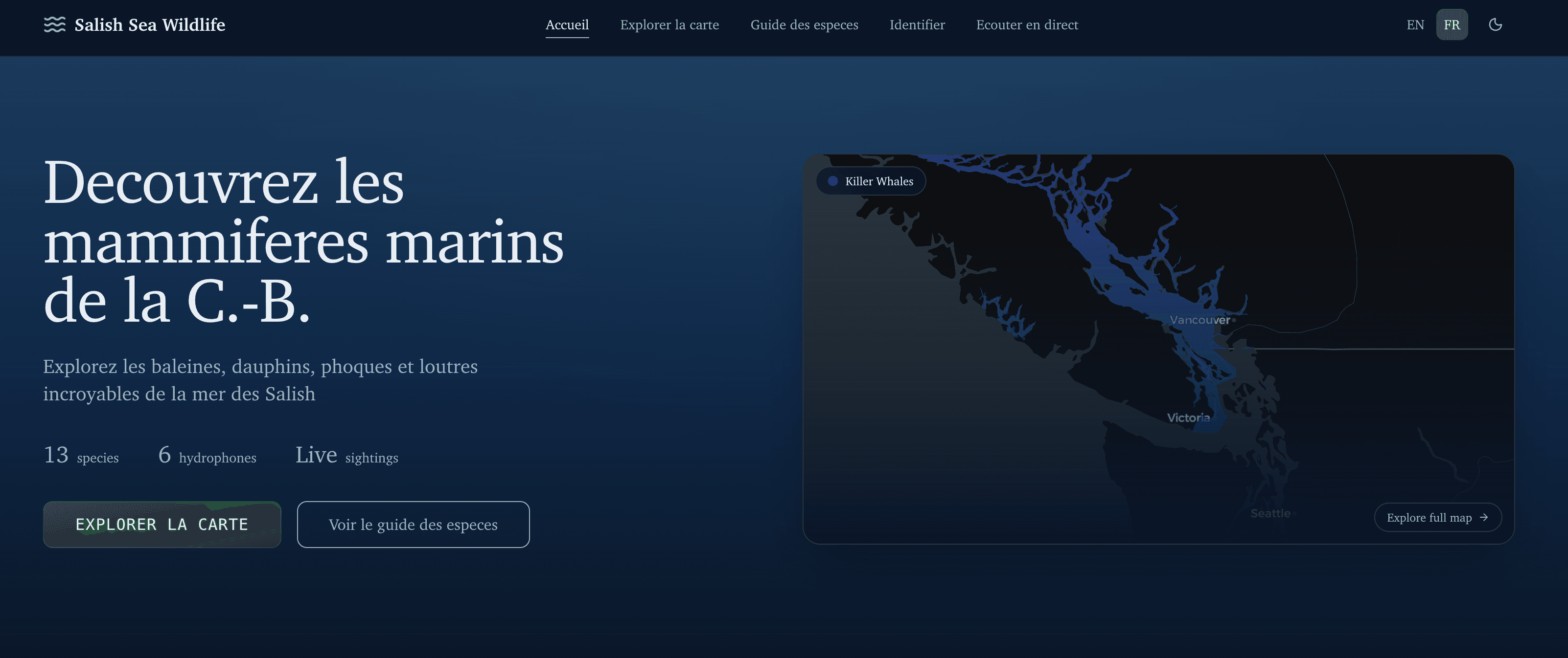 Salish Sea Wildlife project screenshot